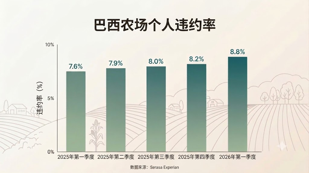 1.png 连续五个季度攀升:巴西农村生产者违约率达8.8%,北部地区最高