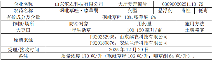 2026年第8批749个农药拟登记:苯丙草酮首登(EX)、山东新和成精草铵盐原药将取证、砜吡草唑扩作大豆田