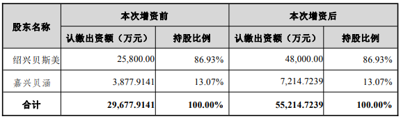 贝斯美向铜陵控股子公司增资2.22亿元