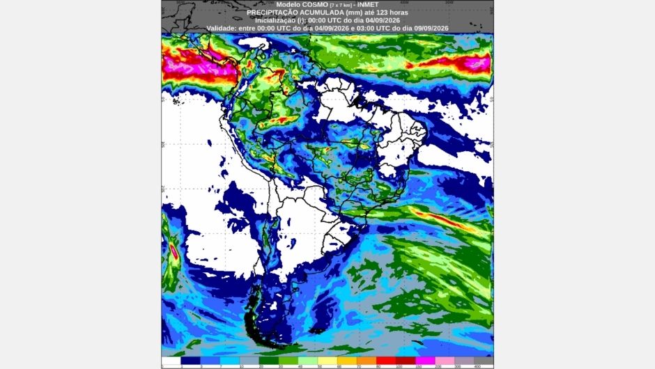 Inmet: previsão do tempo até terça-feira (8)