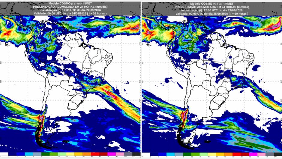Inmet: previsão do tempo para quarta (23/9) e quinta-feira (24/9)