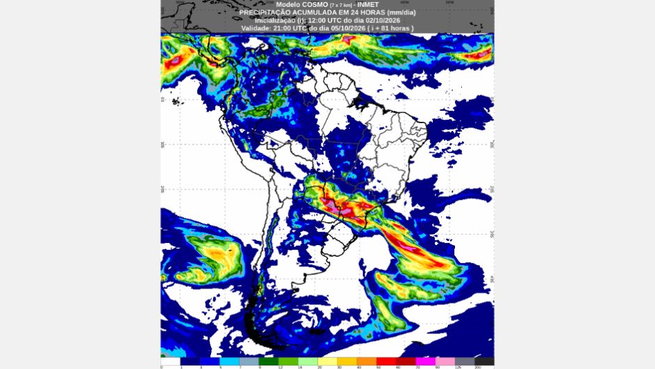 Inmet: previsão do tempo até segunda-feira (5/10)