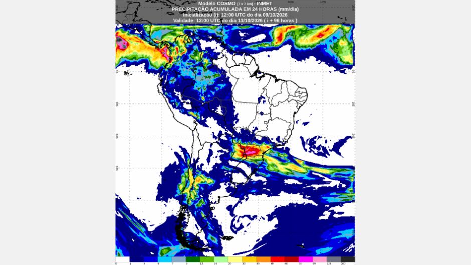 Inmet: previsão do tempo até terça-feira (13/10)