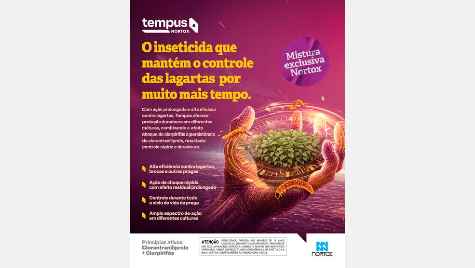 Nortox apresenta Typhoon e Tempus, novas soluções com tecnologia OD e maior eficiência no controle de pragas