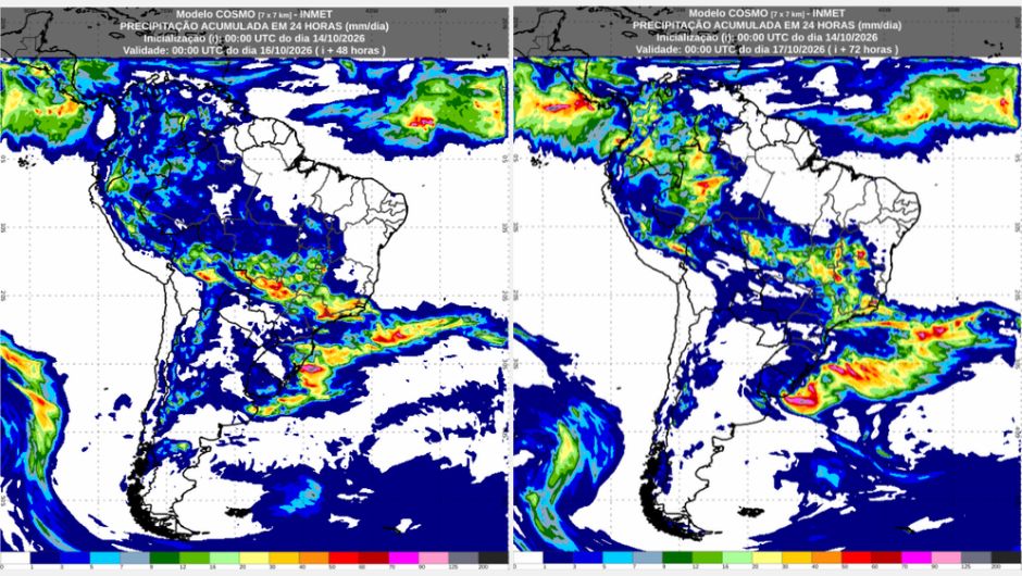 Inmet: previsão do tempo para quinta (15/10) e sexta-feira (16/10)