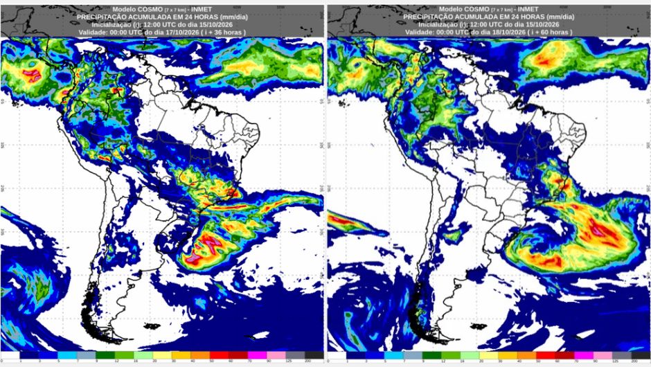 Inmet: previsão do tempo para sexta-feira (16/10) e sábado (17/10)