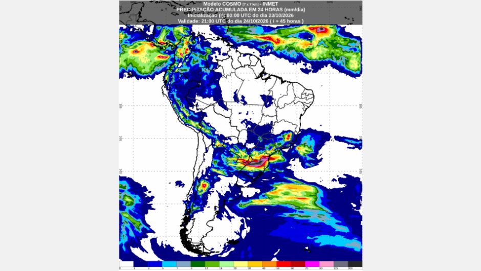 Inmet: previsão do tempo até segunda-feira (26/10)